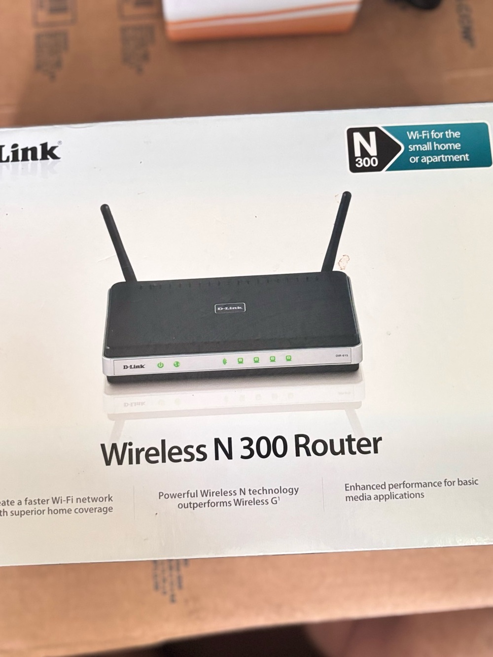 D-Link Black and Silver Wireless N300 Router with Dual Antennas